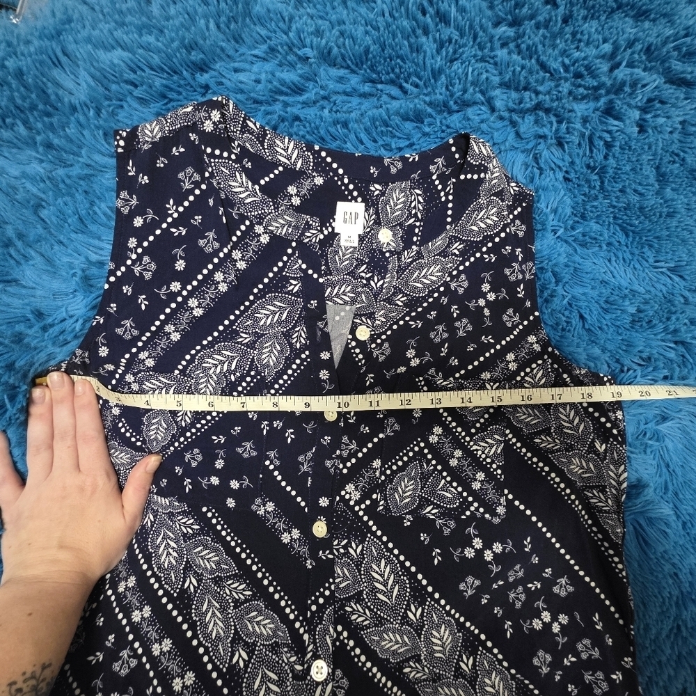 Gap Navy Paisley Sleeveless Dress Size Medium - Picture 8 of 10